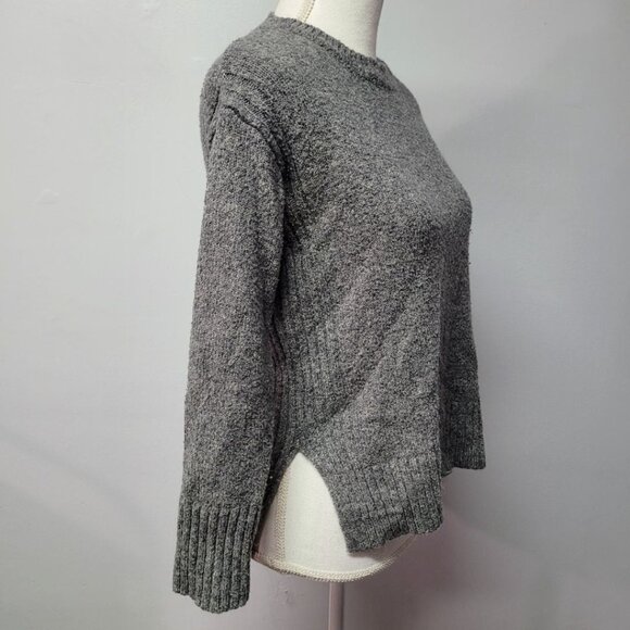 Pink Clover Sweater Gray Womens Small Split Side Long Sleeve Knit Fall Warm - Picture 3 of 9